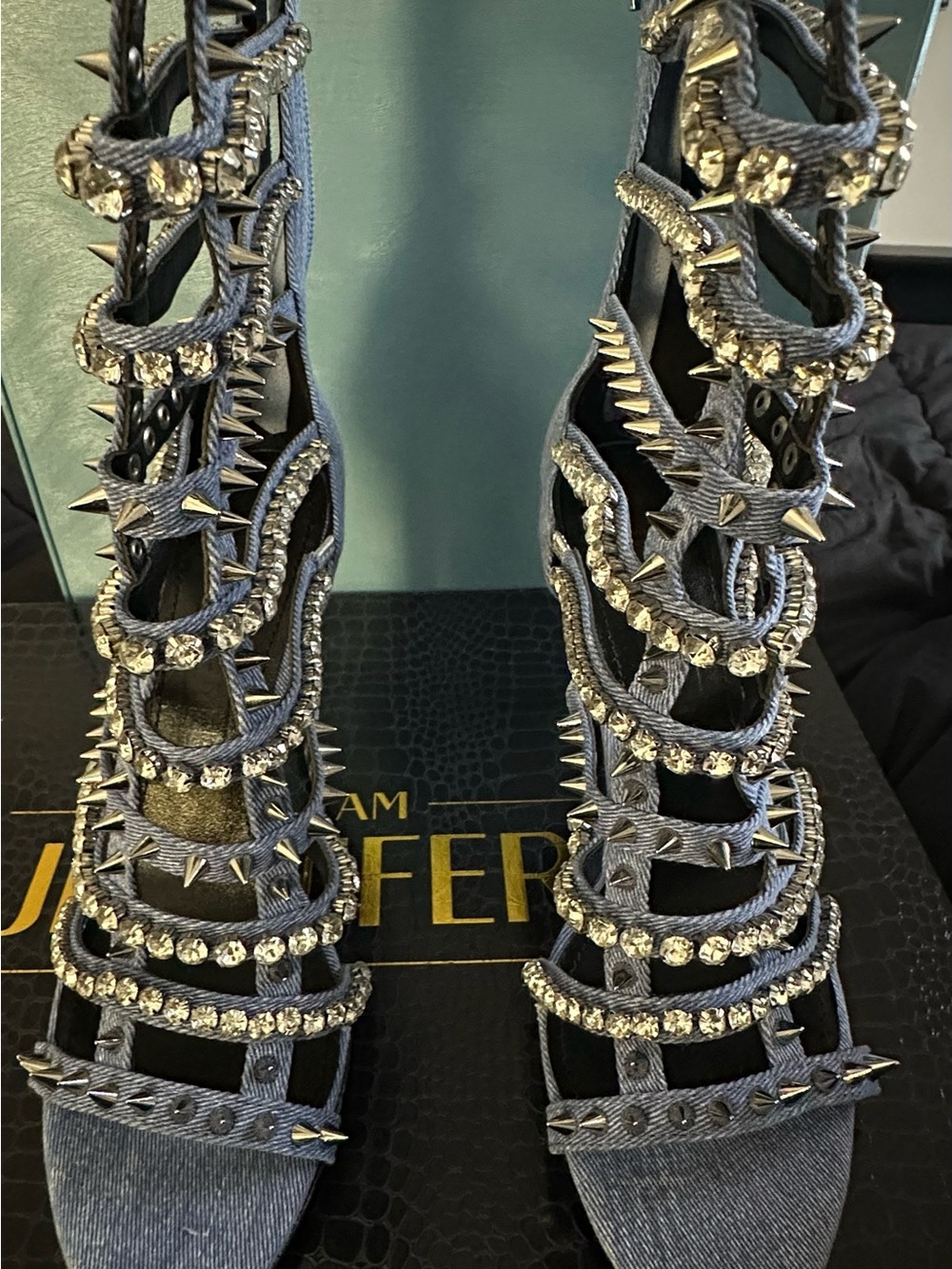 Jennifer Le Denim Razor heels - Picture 2 of 8